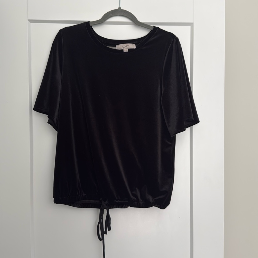 LOFT Black Velvet Top
